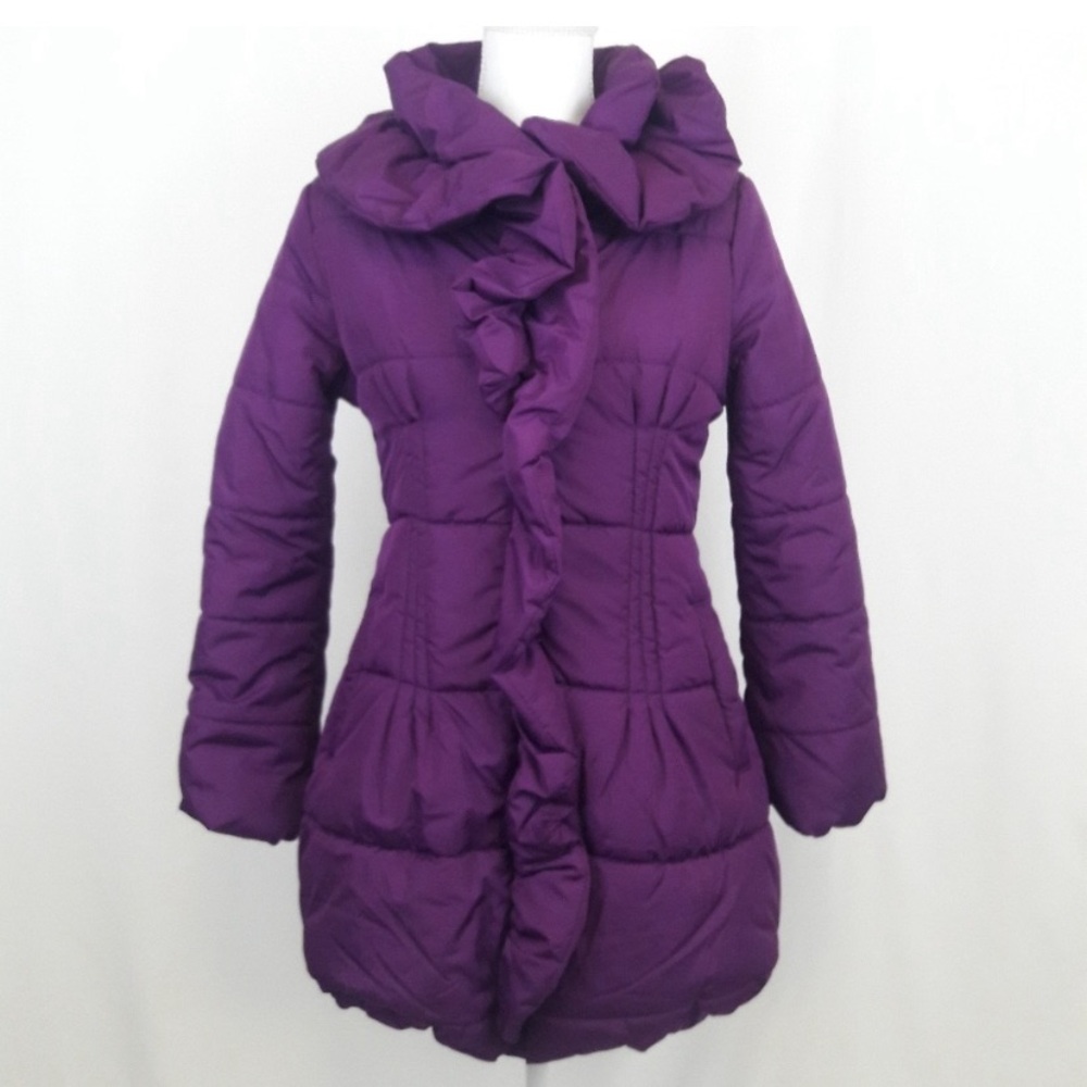 Route 66 Girls Fitted Eggplant Purple Jacket Size 10/12 Like New Zip Coat